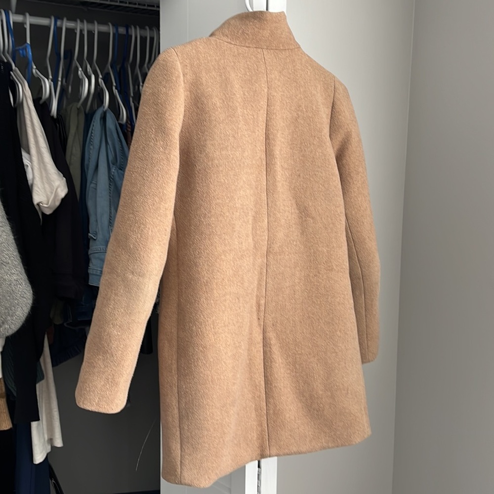 J. Crew City Cocoon Camel Zip-Up Coat, lightly worn - Picture 6 of 6